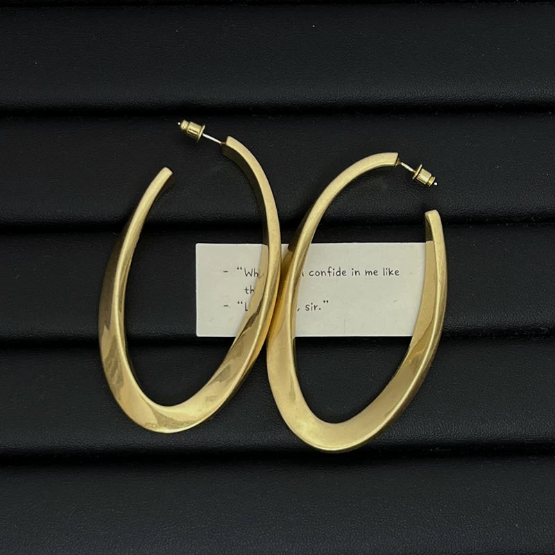 Geometric Oval Statement Earrings - Modomu