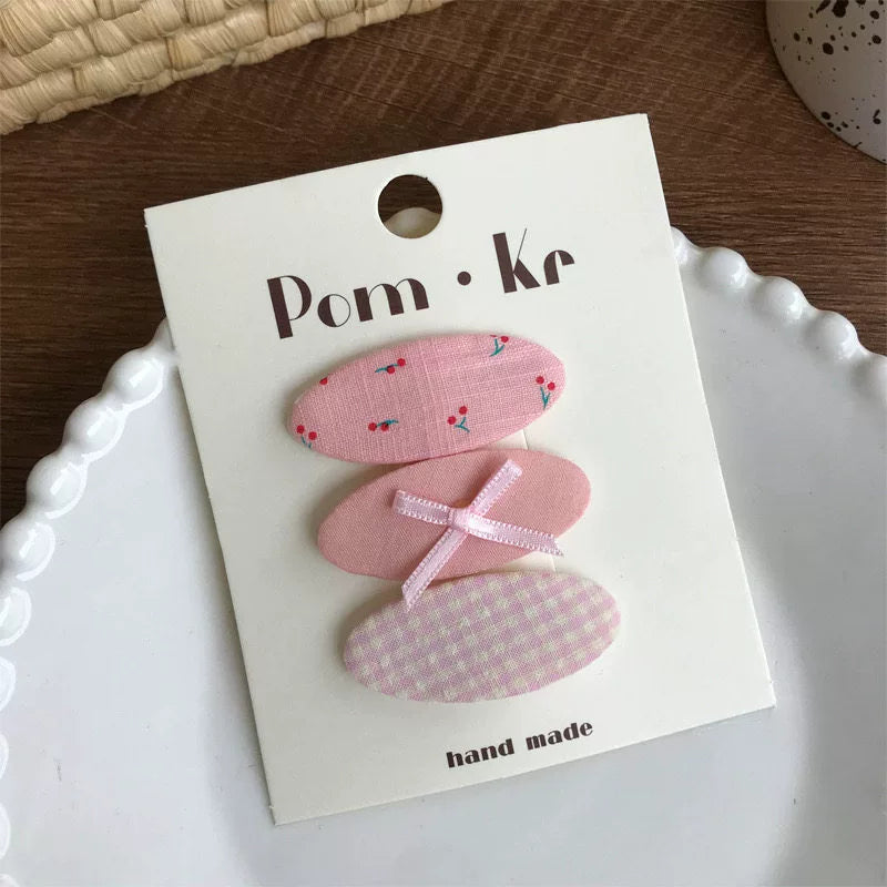 Oval Plaid Floral Hair Clip - Modomu