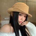Retro Knit Wide Brim Hat