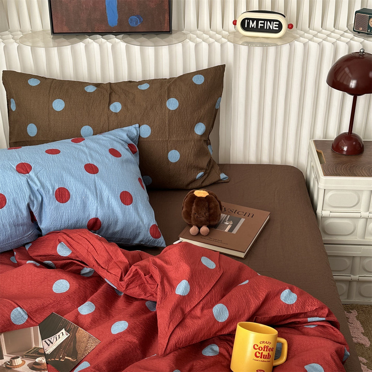 Contrast Polka Dot Bedding Set