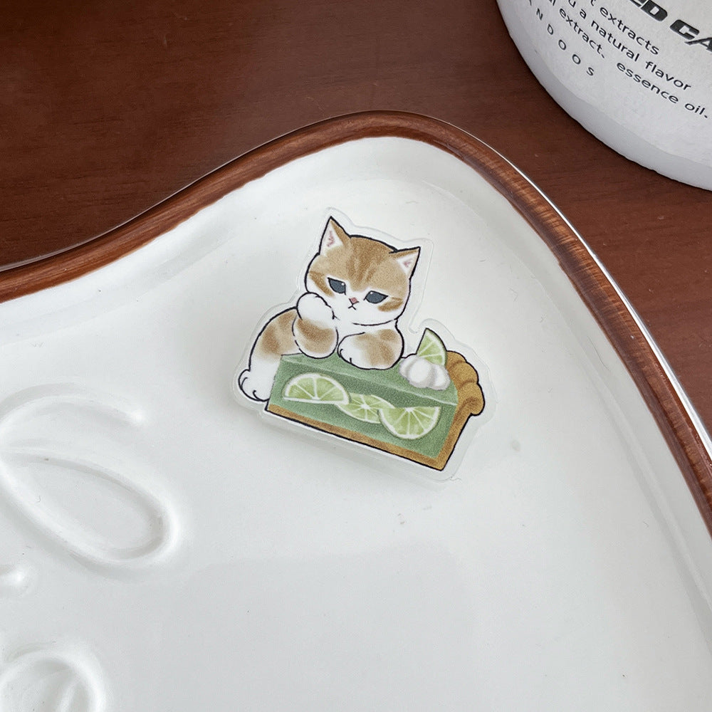 Cute Cat Acrylic Brooch