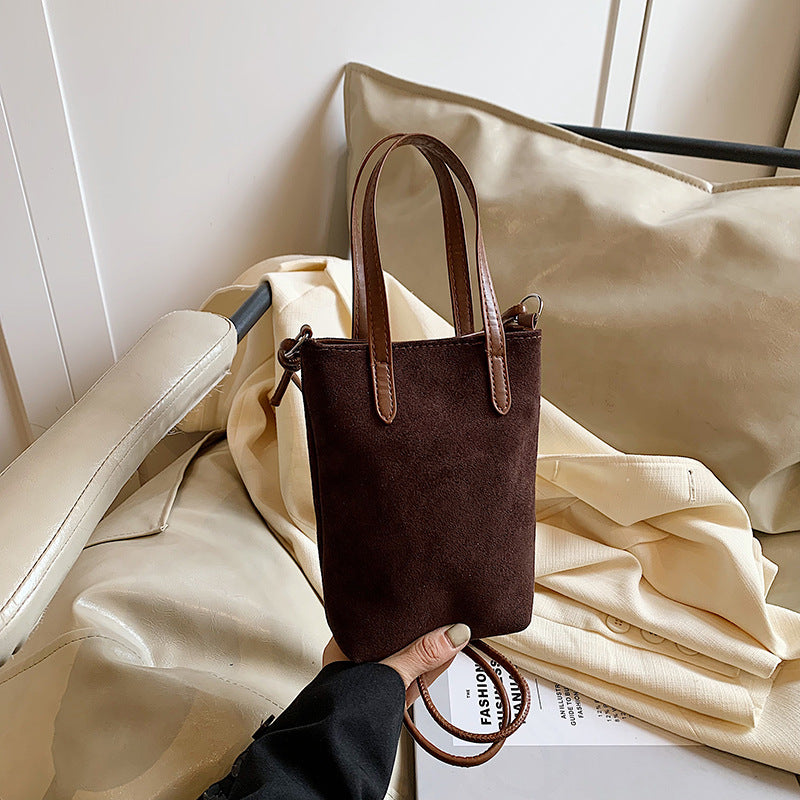 Faux Suede Crossbody Bag
