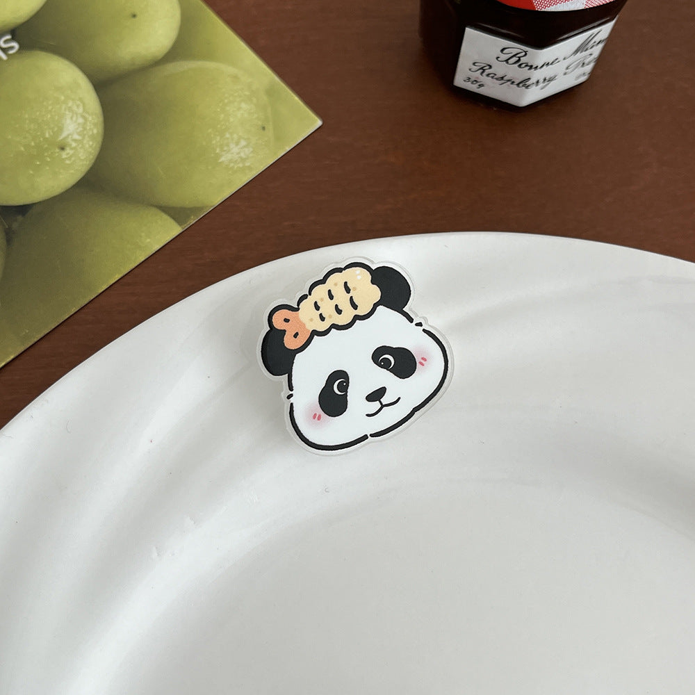 Cute Panda Acrylic Brooch Pin - Modomu