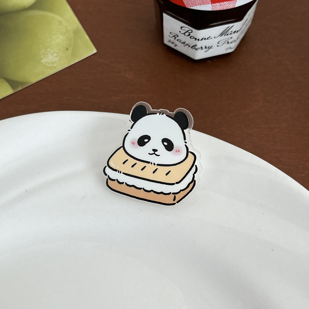 Cute Panda Acrylic Brooch Pin - Modomu