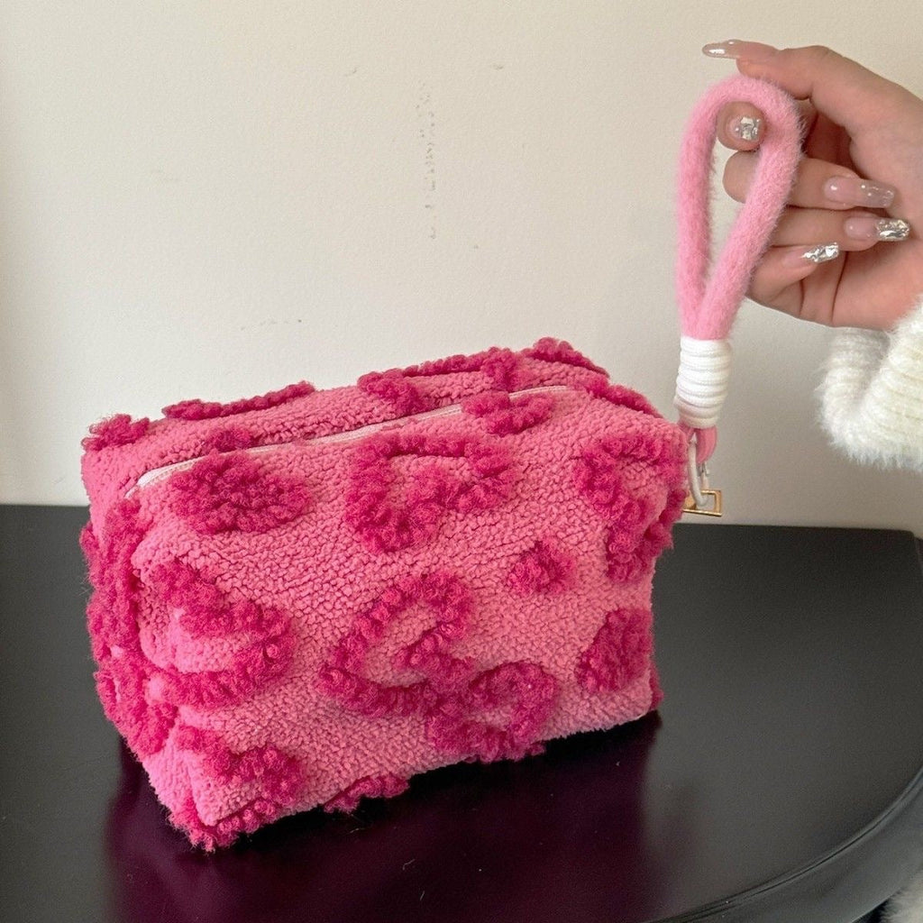 Plush Heart Travel Cosmetic Bag - Modomu