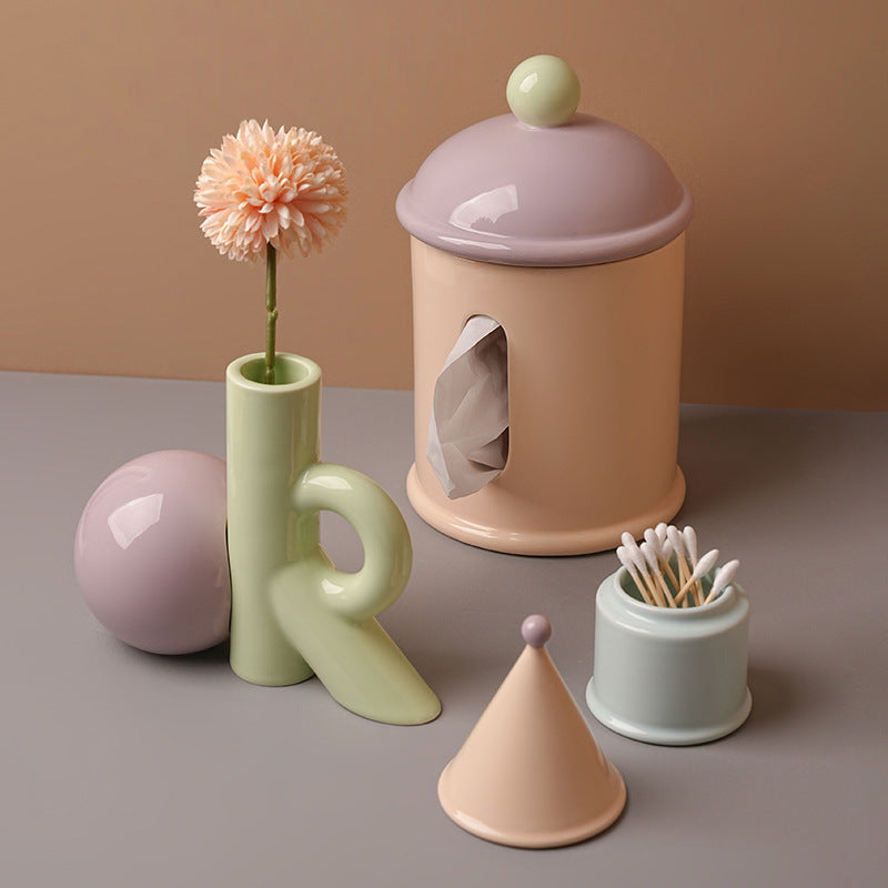 Ceramic Floss Tube Desk Decor