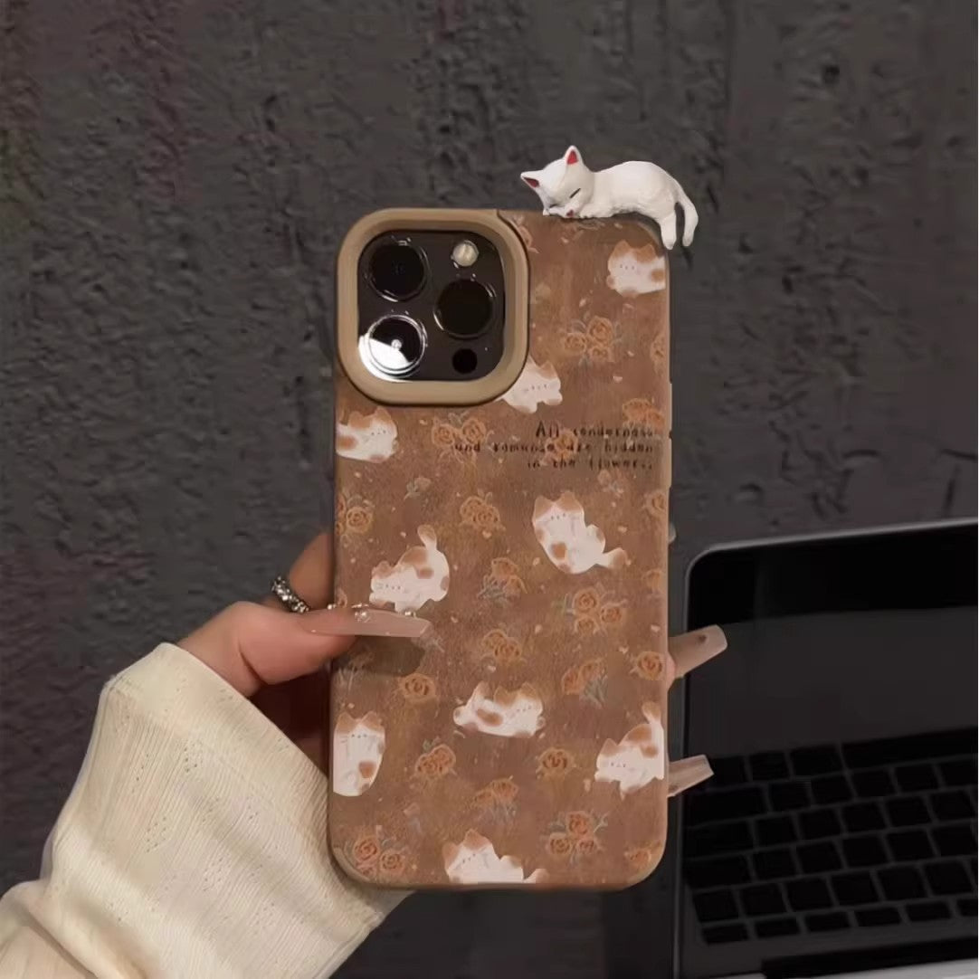 Sleeping Cat Topper Phone Case – Floral Cat Designs