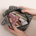 Leopard Plush Cosmetic Bag Organizer - Modomu