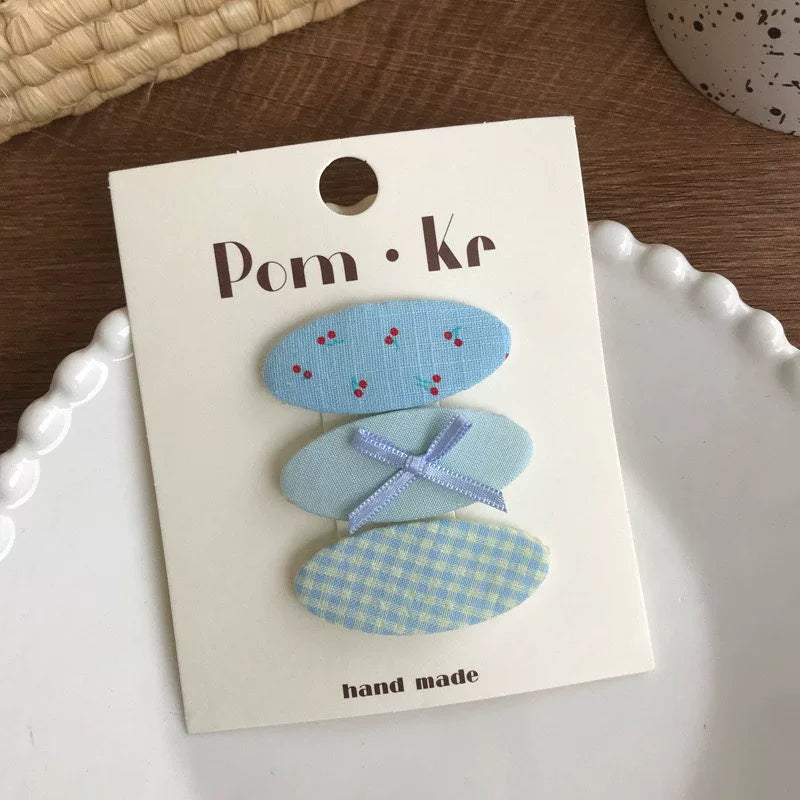 Oval Plaid Floral Hair Clip - Modomu