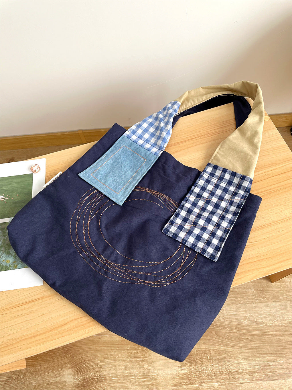 Canvas Shoulder Tote Patchwork