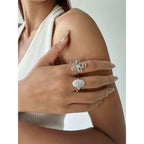 Openwork Floral Adjustable Ring - Modomu