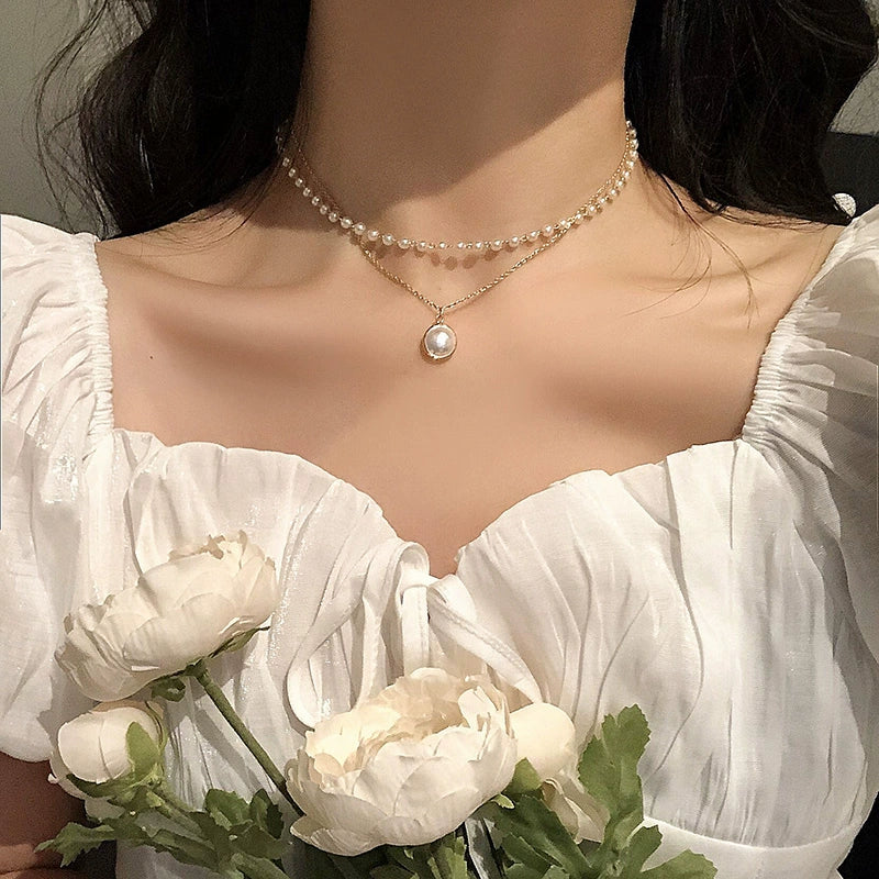Retro Pearl Choker Necklace