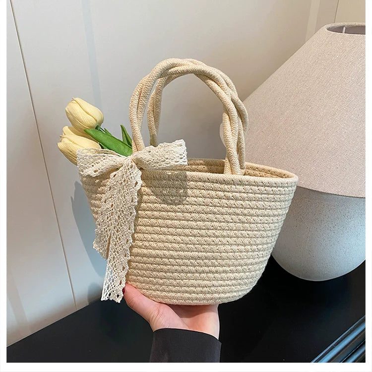 Pastoral Straw Tote Bag - Modomu