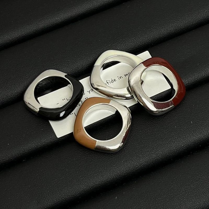 Geometric Metal Square Statement Ring - Modomu