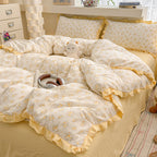 Ruffle Edge Cotton Bedding Set