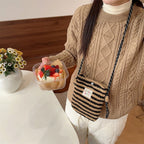 Plush Polka Dot Shoulder Bag - Modomu