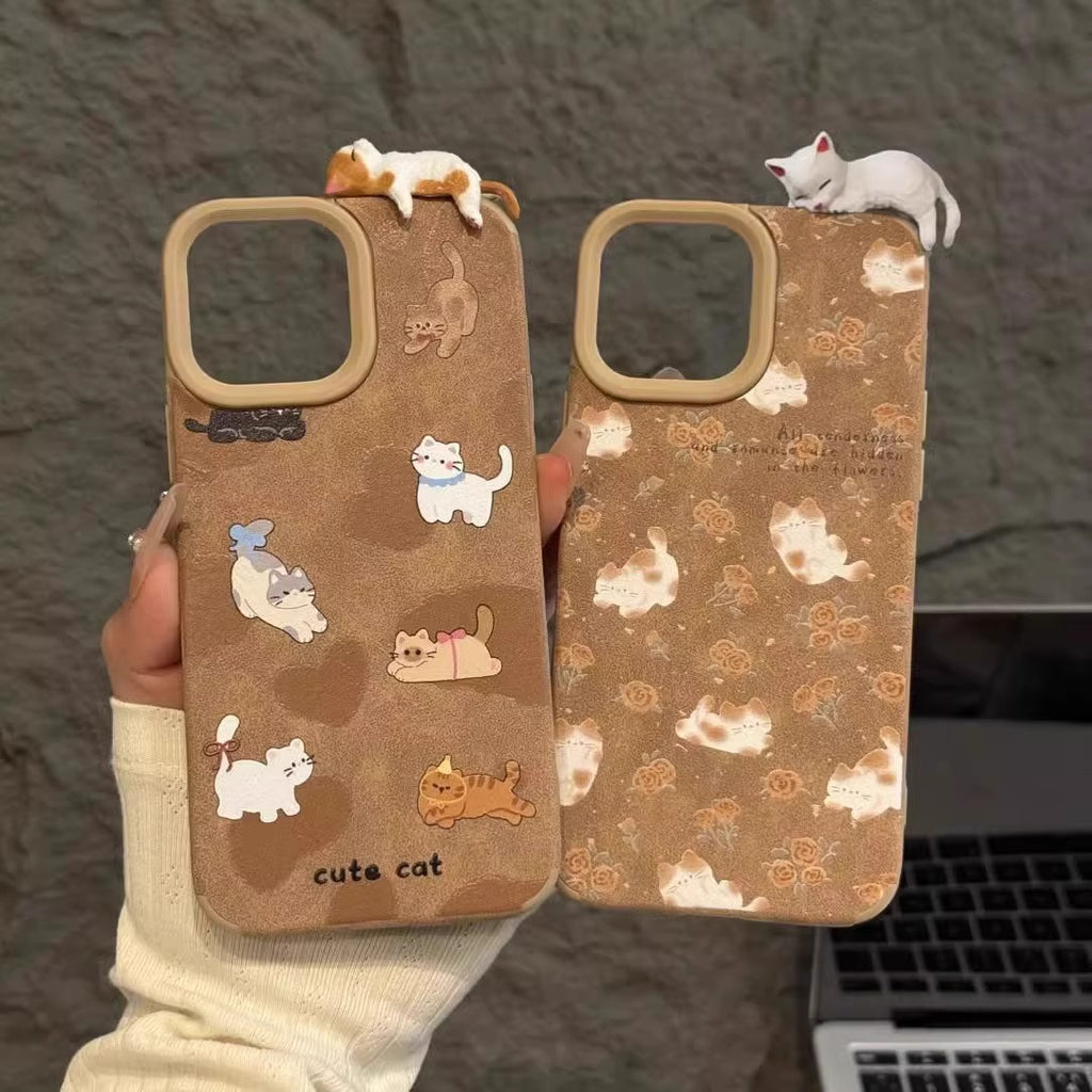 Sleeping Cat Topper Phone Case – Floral Cat Designs