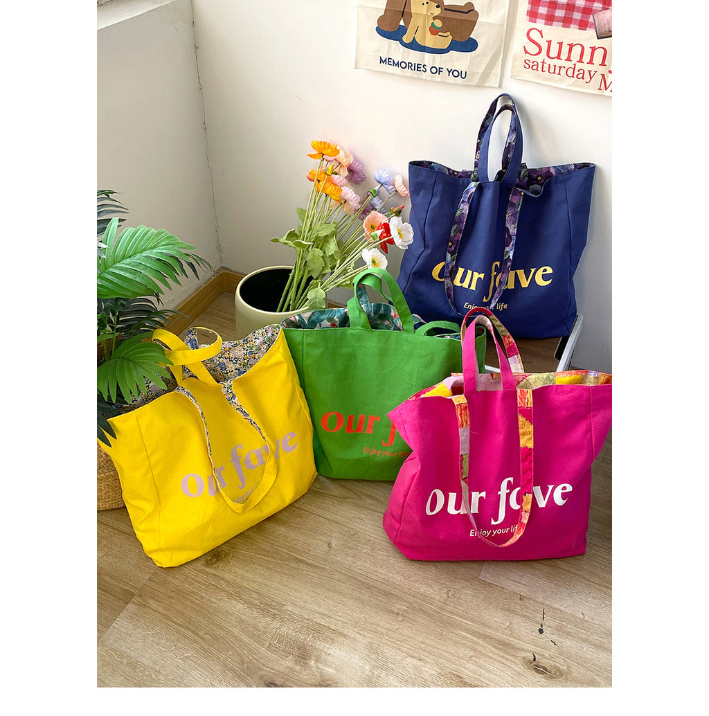 Floral Canvas Tote Commuter Bag