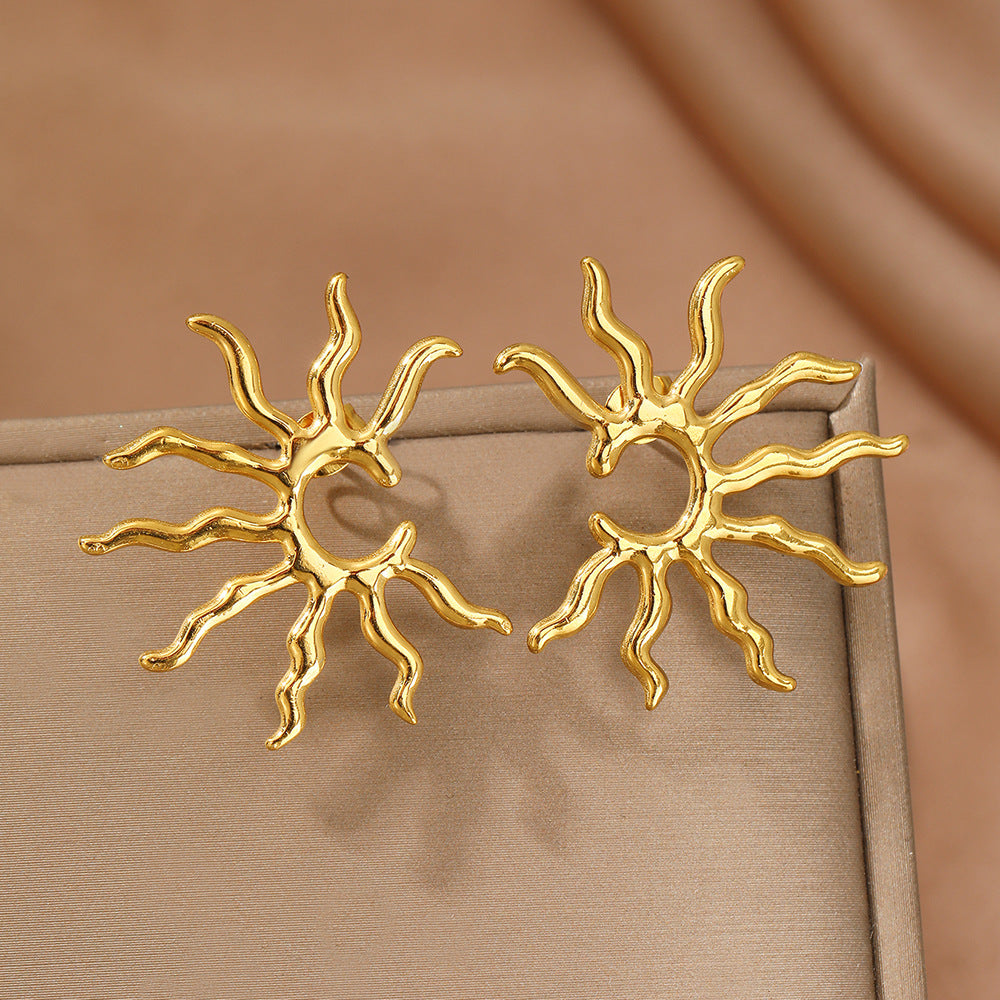 Bold Geometric Sun Earrings