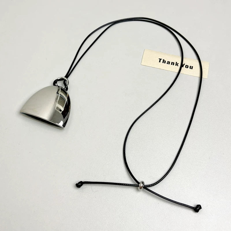 Half Moon Pendant Long Necklace