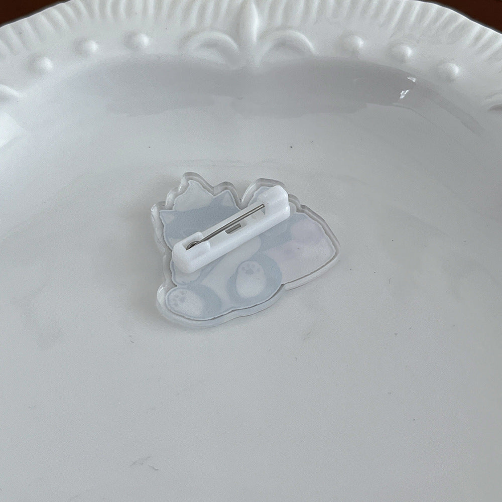 Cute Kitten Acrylic Brooch Pin