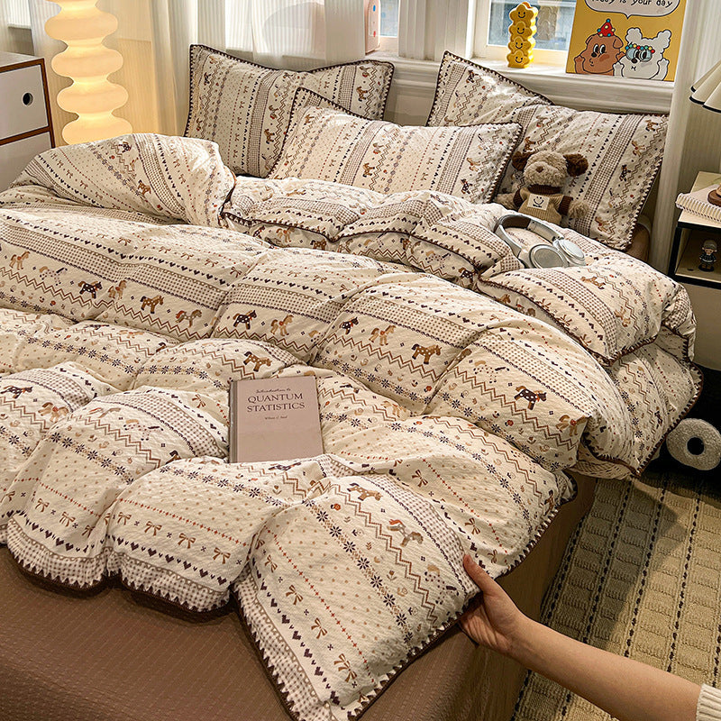 Fair Isle Scalloped Bedding Set