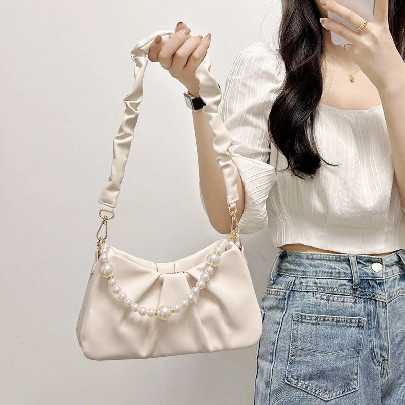 Pleated Cloud Pearl Bag