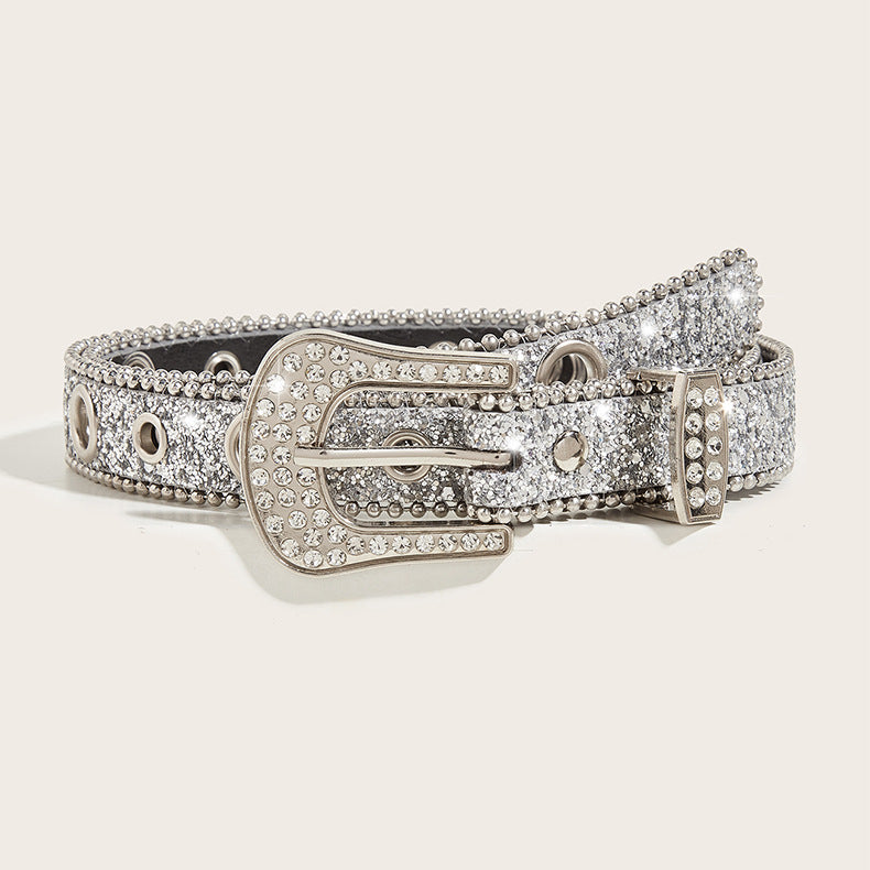 Rhinestone Wide Fashion Belt - Modomu
