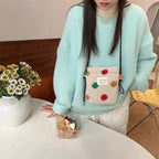 Plush Polka Dot Shoulder Bag - Modomu