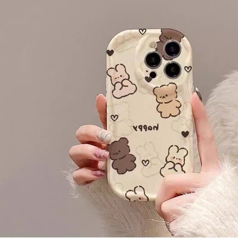 Cream Wave Bear Phone Case