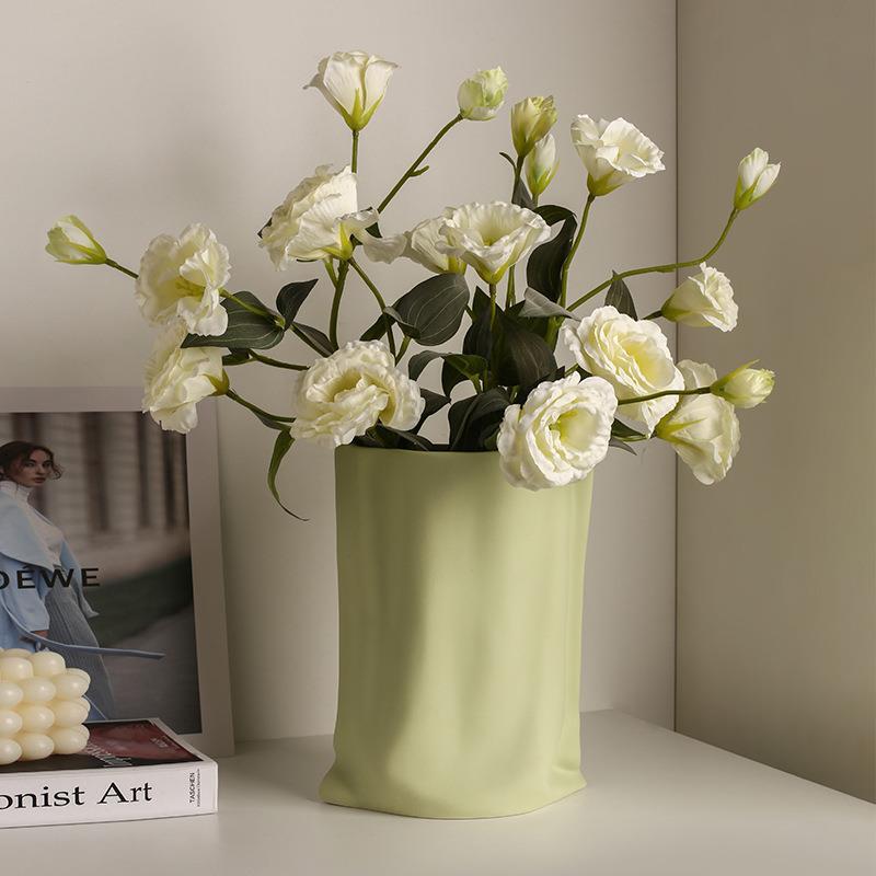 Textured Ceramic Paper Bag Vase - Modomu