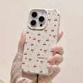 Cherry Bow Grain iPhone Case
