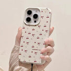 Cherry Bow Grain iPhone Case