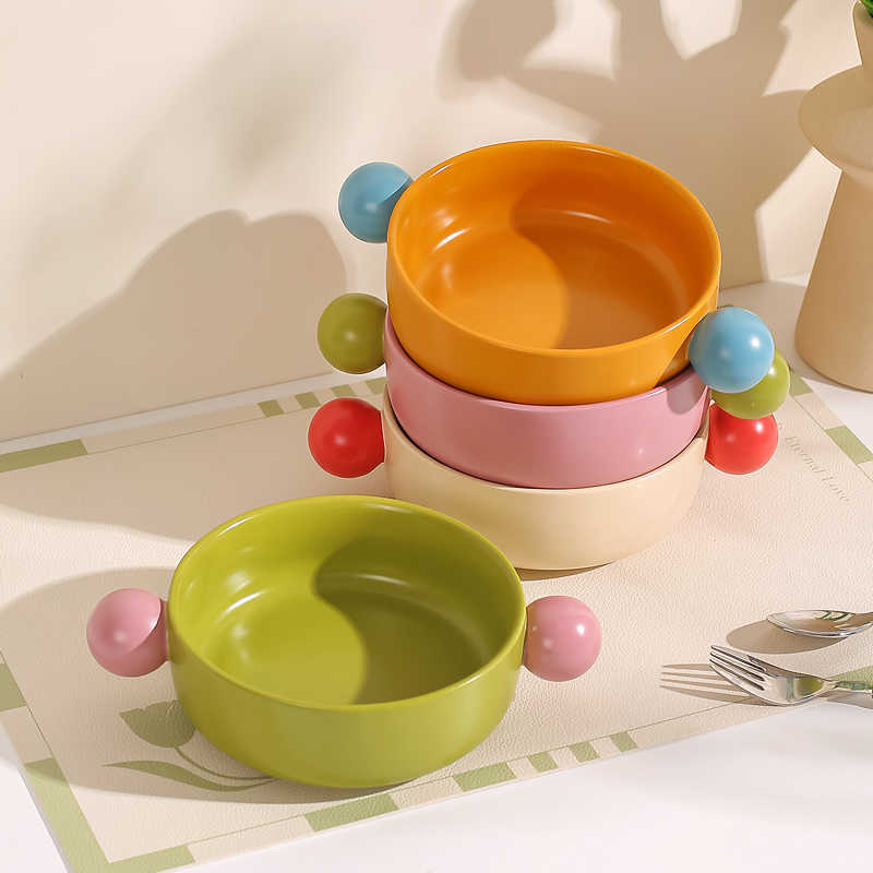 Contrast Handle Ceramic Salad Bowl - Modomu