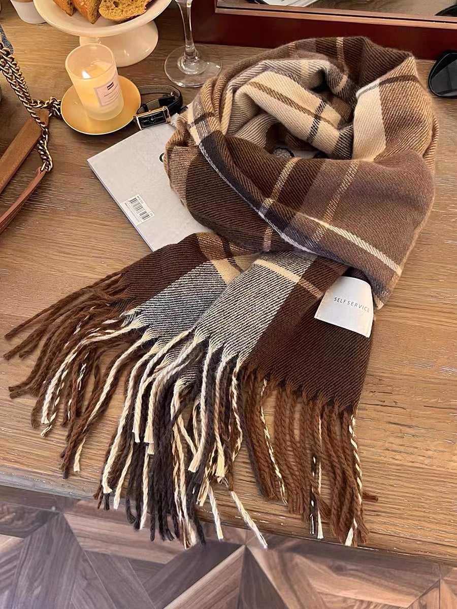 Check Faux Cashmere Scarf