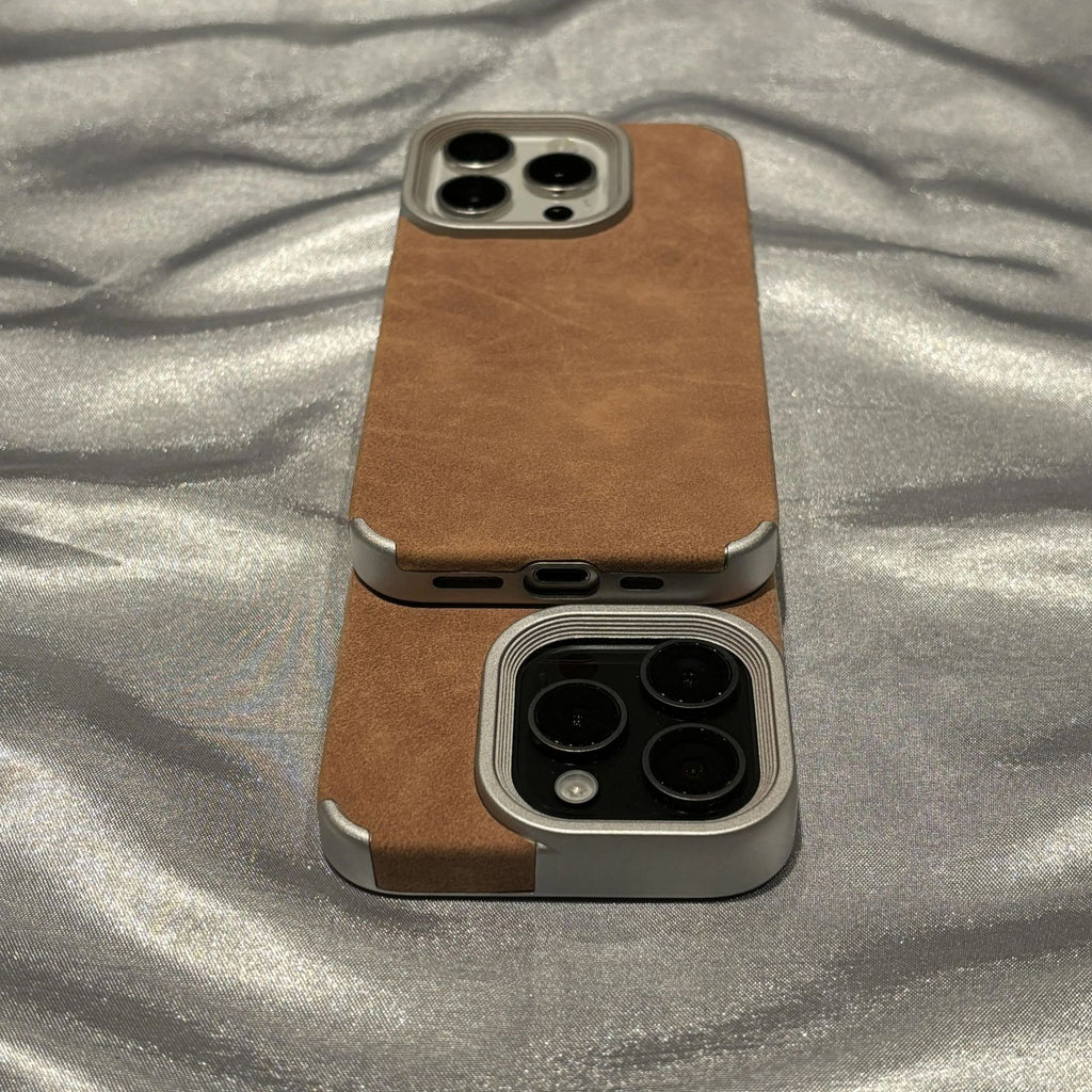 Saddle Tan Leather-Look iPhone Case