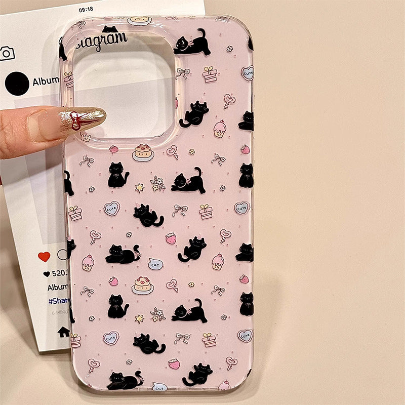 Strawberry Black Cat iPhone Case