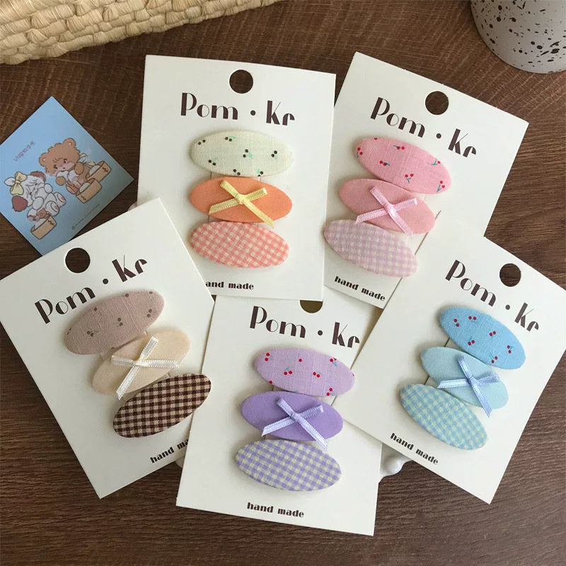 Oval Plaid Floral Hair Clip - Modomu