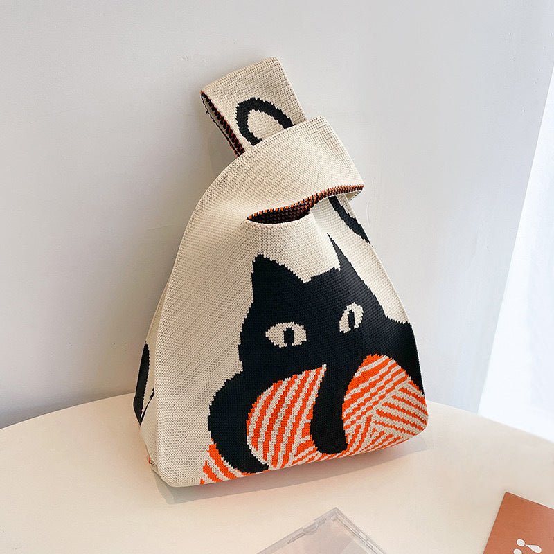 Knitted Animal Tote Bucket Bag - Modomu