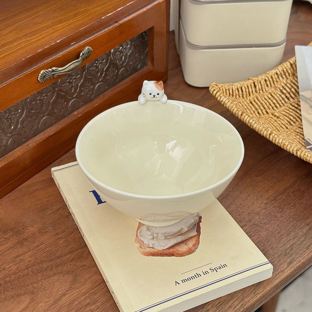 Japanese Cat Ceramic Dessert Bowl - Modomu
