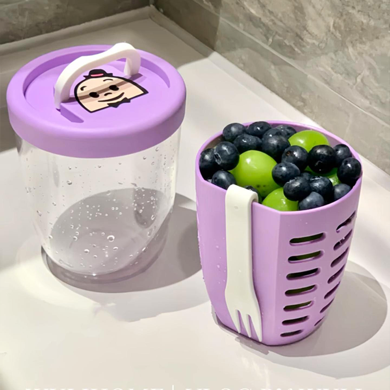 Fruit Cup with Built-In Fork - Modomu