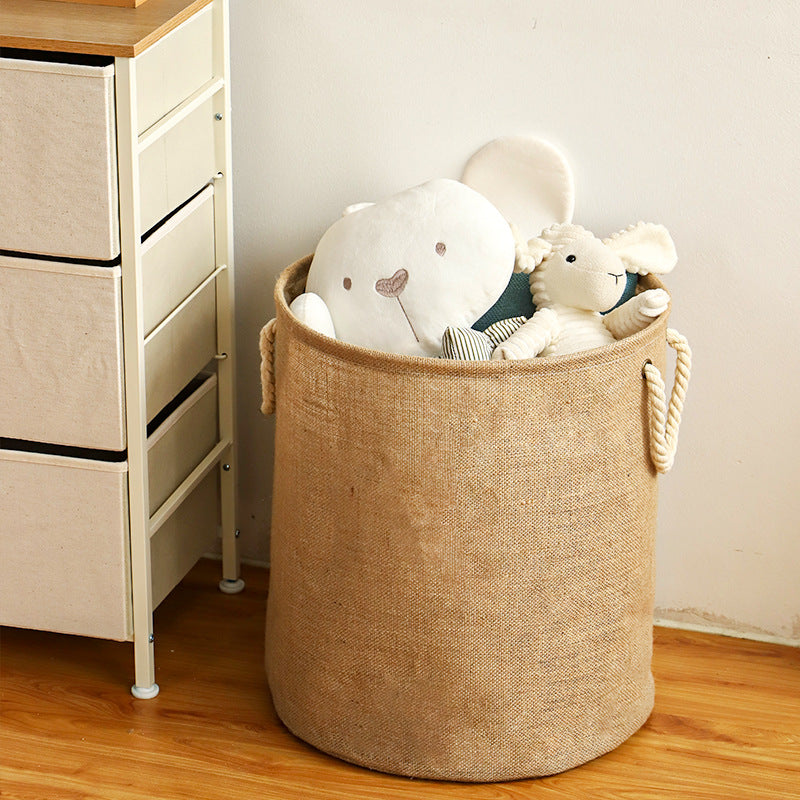 Jute Cotton Laundry Storage Basket - Modomu