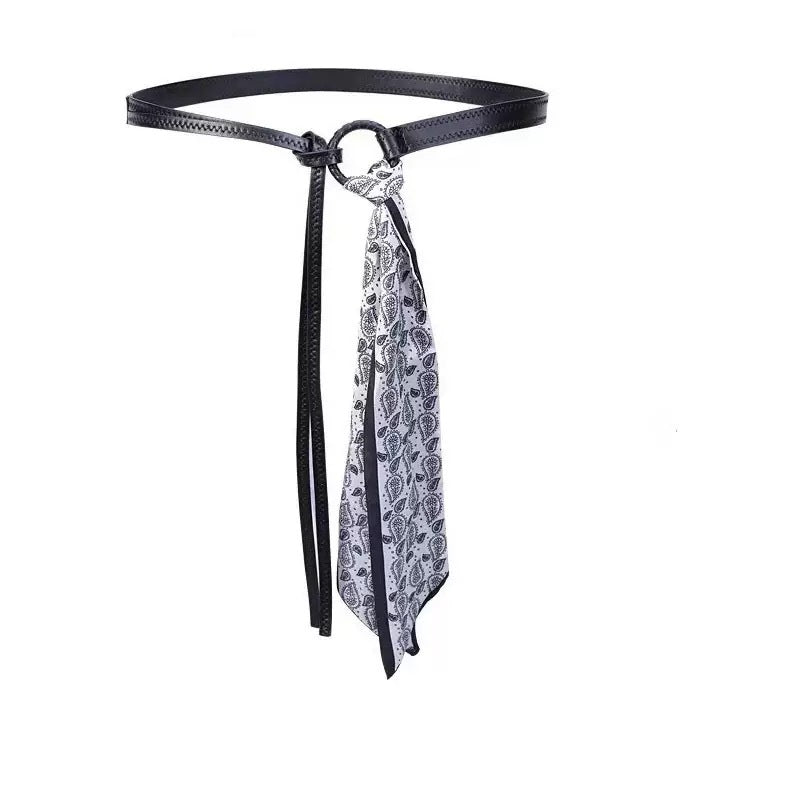 Retro Pattern Silk Scarf Belt