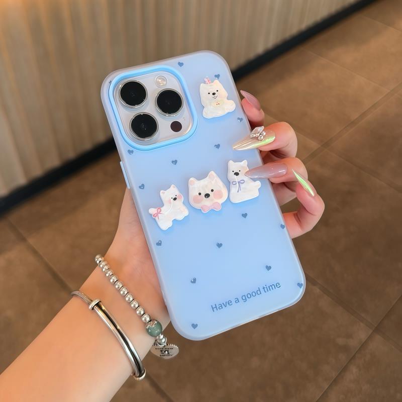 Puppy Row Heart Case – Hot Pink & Cream