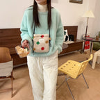 Plush Polka Dot Shoulder Bag - Modomu