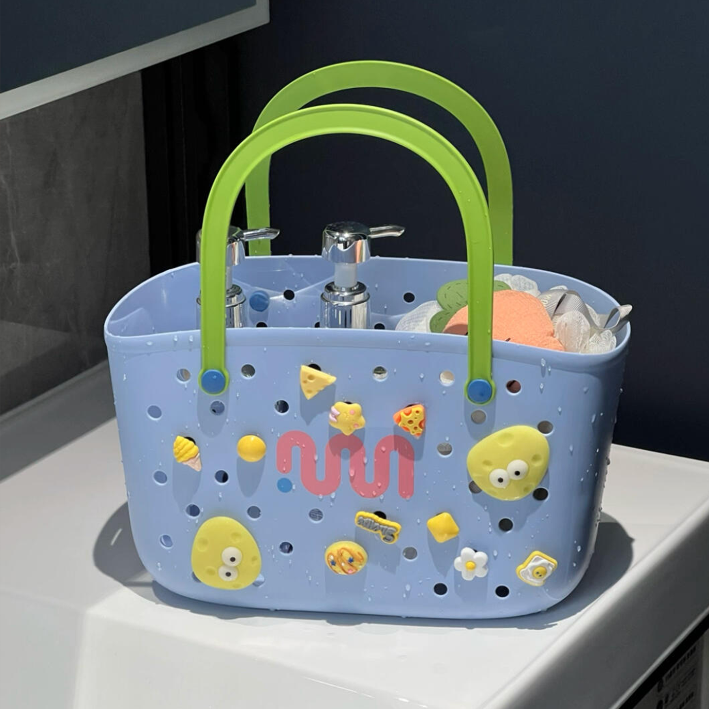 Dopamine Color Block Shower Basket