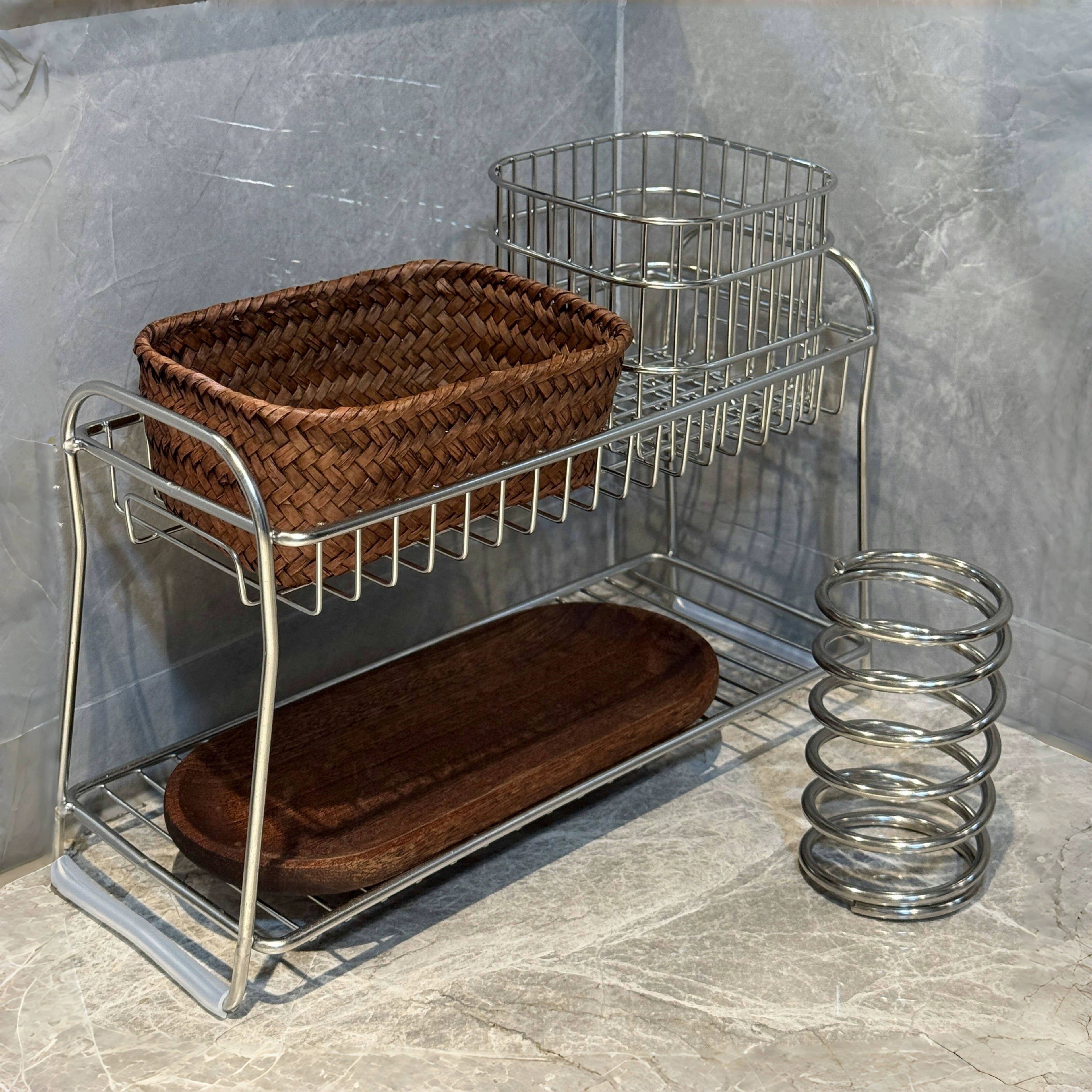 Stainless Steel Cosmetics Basket Rack