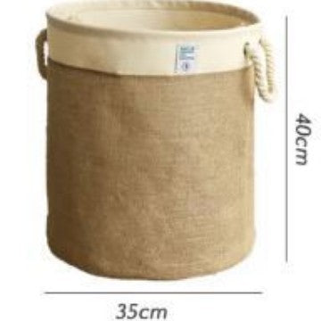 Jute Cotton Laundry Storage Basket - Modomu