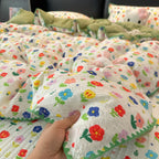 Scalloped Lace Quilted Cotton Coverlet