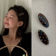 Polka Dot Diamond Duck Bill Clip